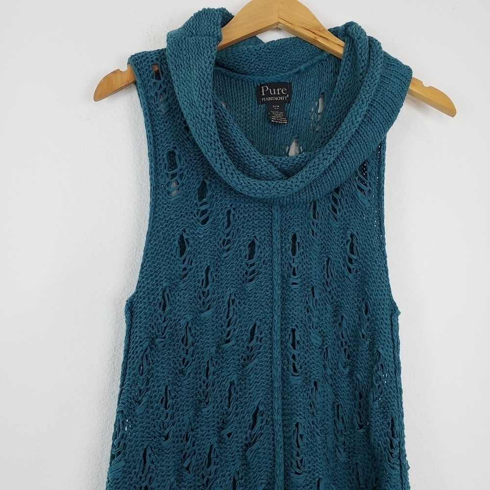 Pure Handknit knit tunic cowl neck sweater - Picture 3 of 8